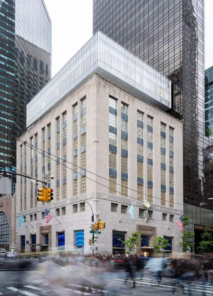 Completed Tiffany & Co's flagship store on Fifth Avenue in New York