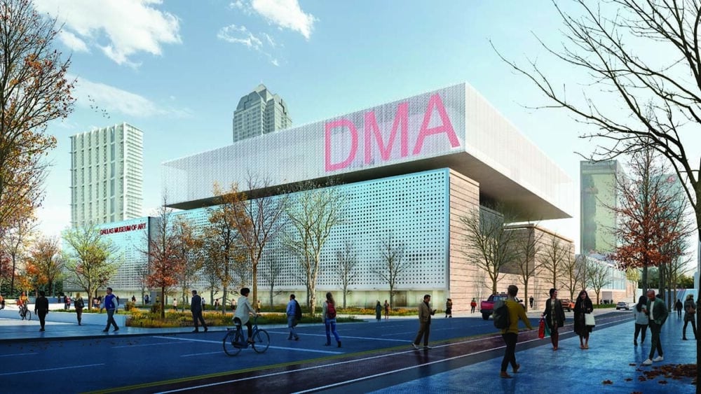 The Dallas Museum of Art design with a dramatic floating square extension