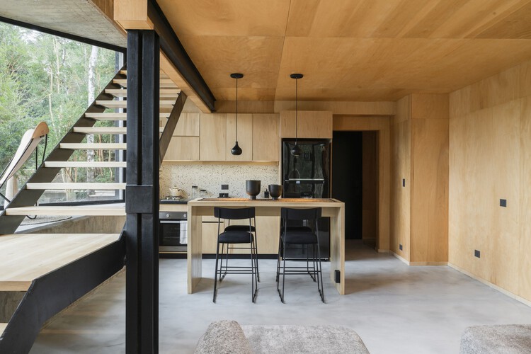 Gallareta House / OJA (organic and Joyful Architecture) - Interior Photography, Kitchen, Table, Chair, Beam