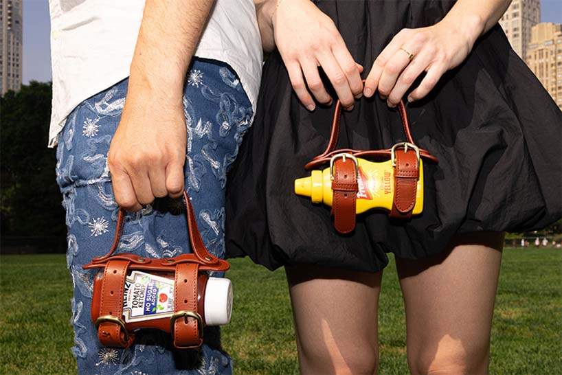 nik bentel reimagines iconic NYC street foods and t-shirt as surreal, whimsical picnic pieces