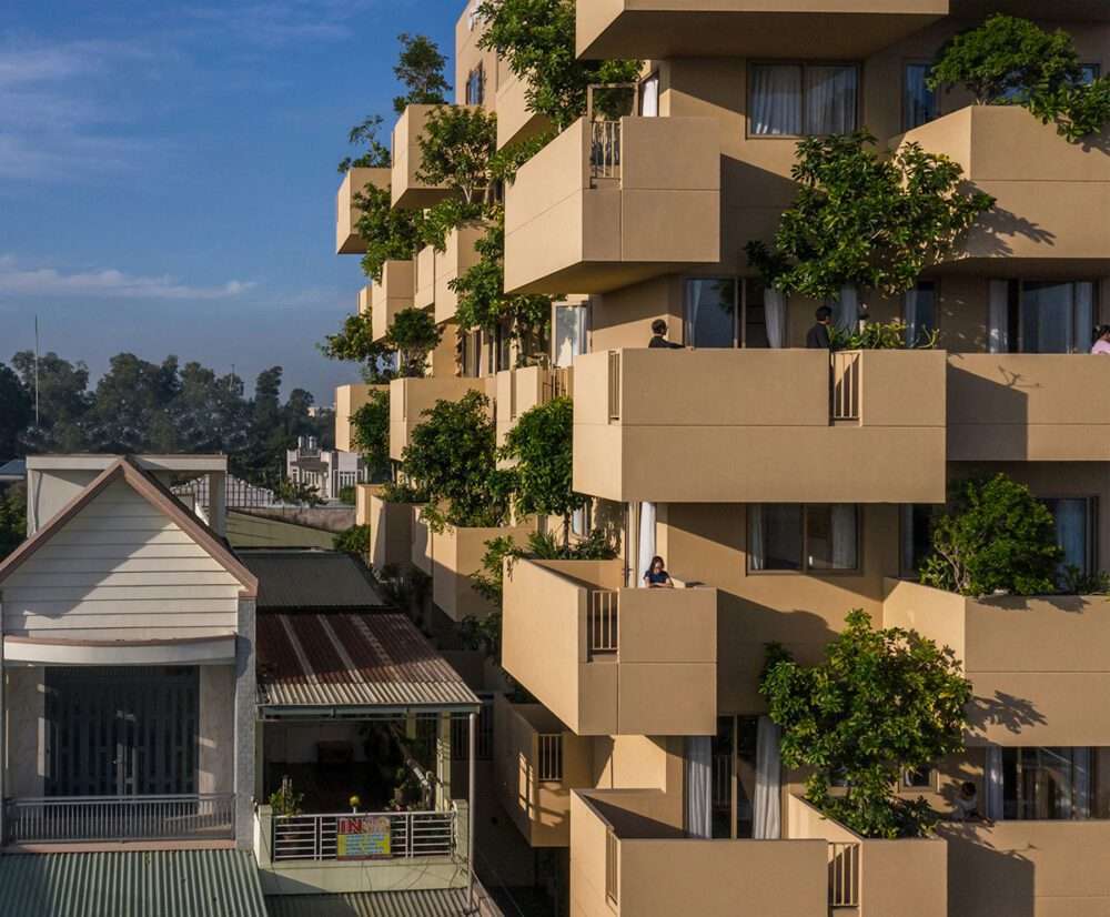 Building a hotel and designing flying green blocks in Vietnam