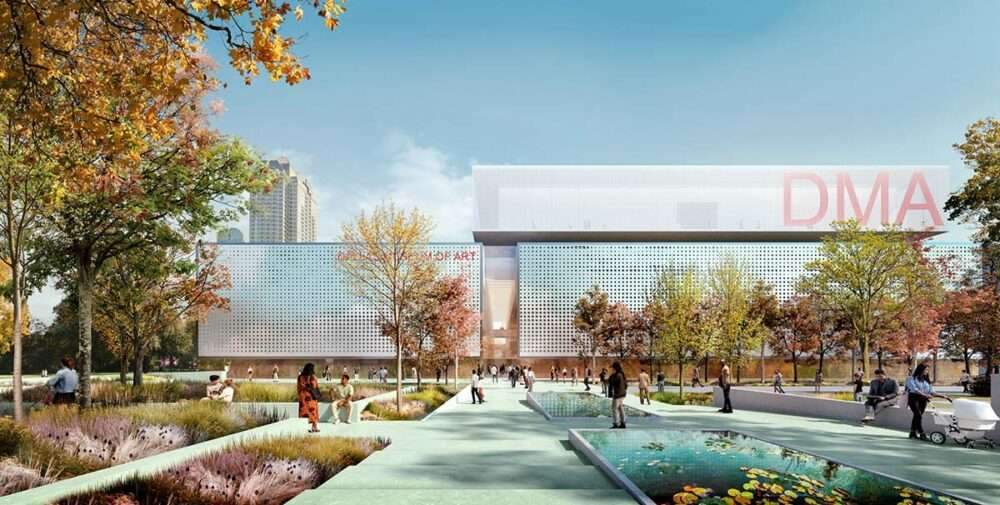The Dallas Museum of Art design with a dramatic floating square extension
