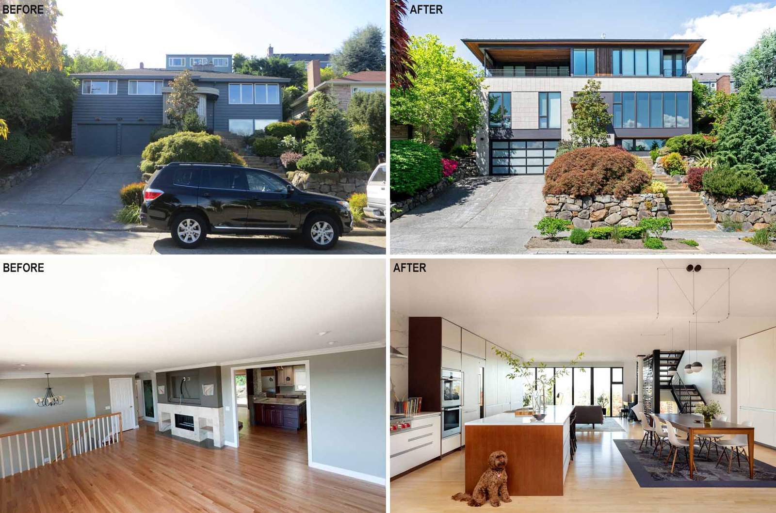 Before & After – A 1960s Split-Level Turned Three-Story Home In Seattle