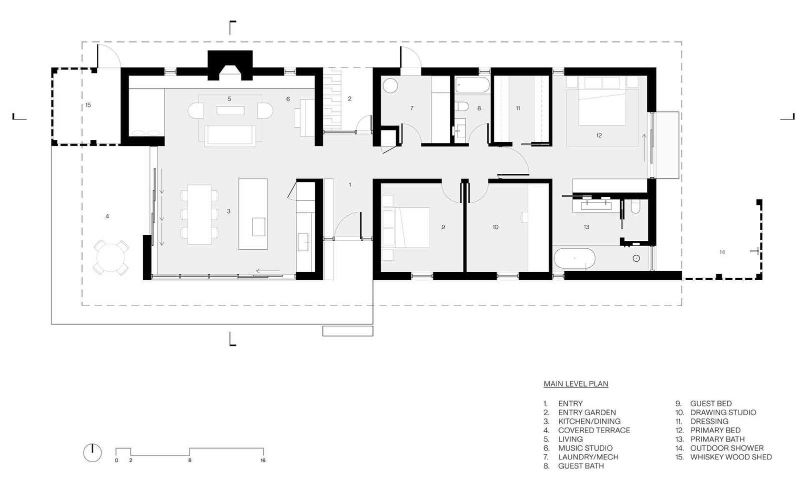 The floor plan of a modern home.