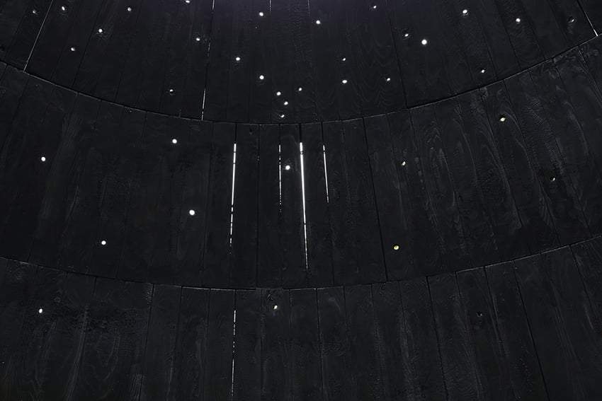 field of stars installation by tomorrow ponders environmental changes in japanese village