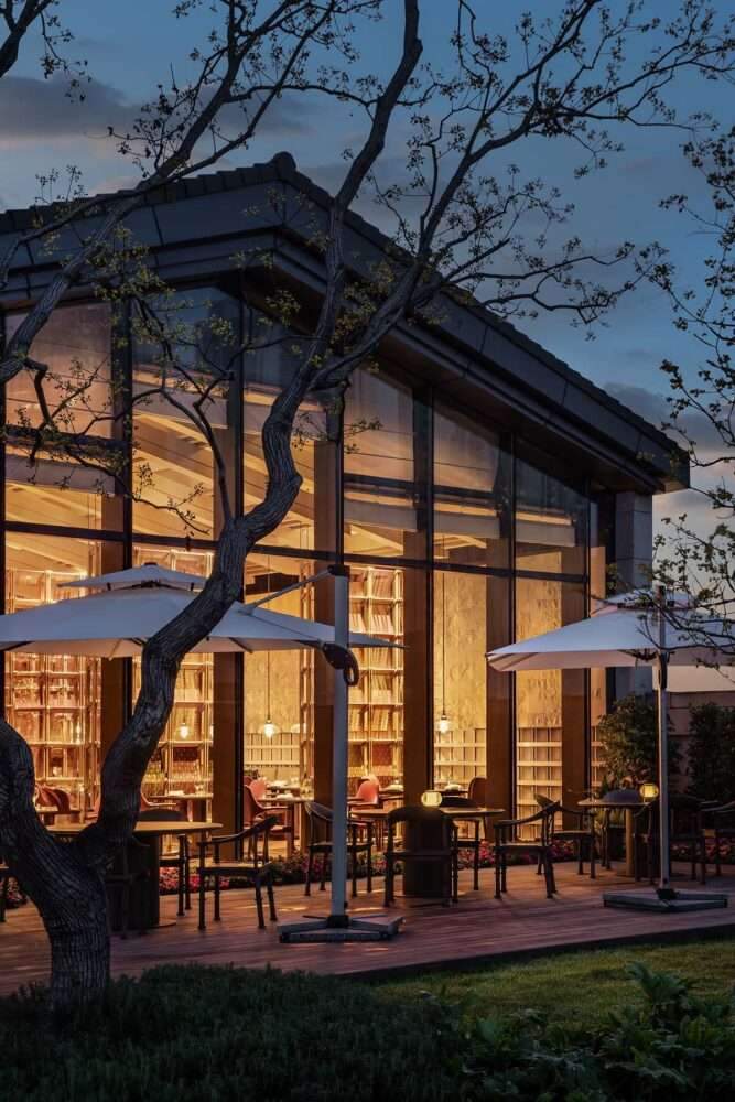Create interiors for Mumian Chengdu Hotel with oriental architectural elements in China