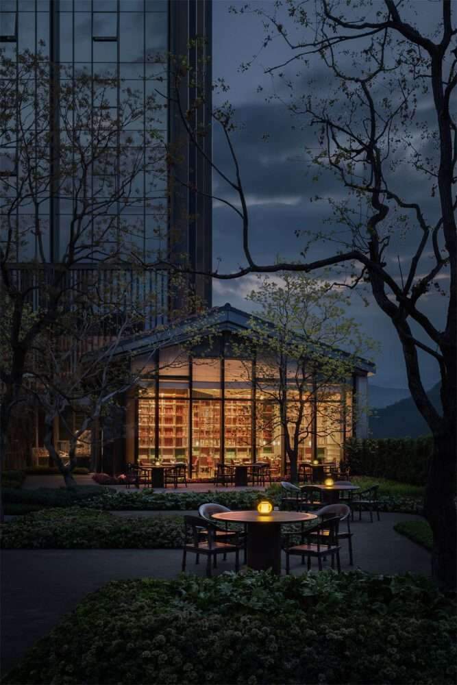 Create interiors for Mumian Chengdu Hotel with oriental architectural elements in China