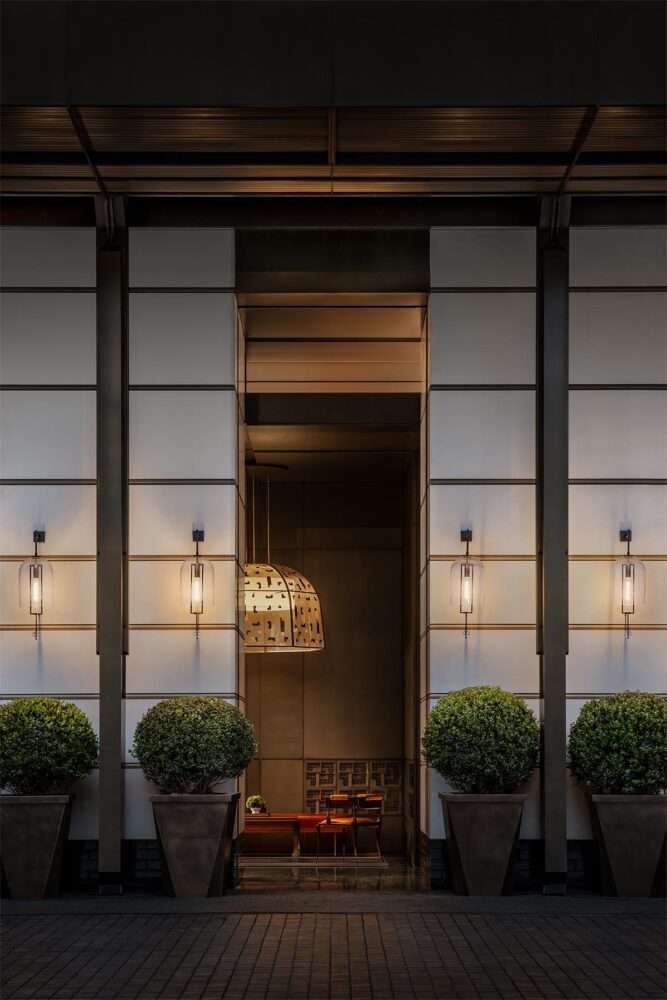 Create interiors for Mumian Chengdu Hotel with oriental architectural elements in China