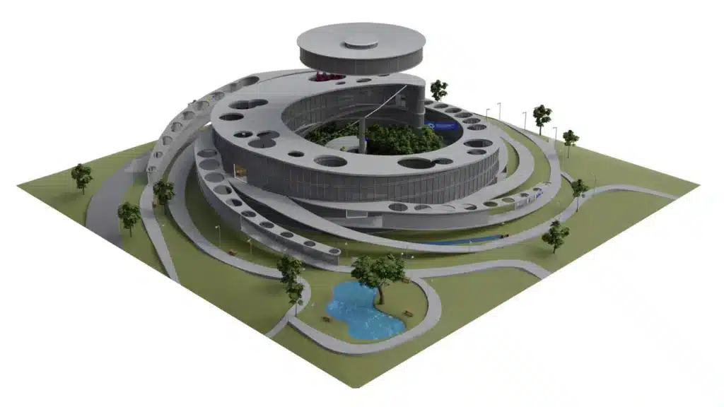 Circular Architectural Model Based on Structural Dynamics in Physics