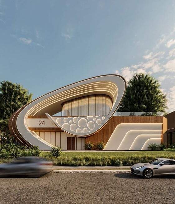 Designing villa facades using recycled materials