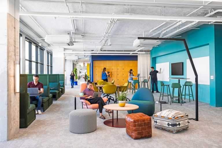 Vibrant Office Interiors for Atlassian Inc by Mithun in Austin