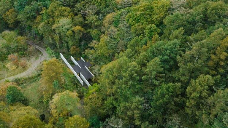 منزل الجدار الكتلي: منزل الغابة الثلاثي لنيندو في اليابان