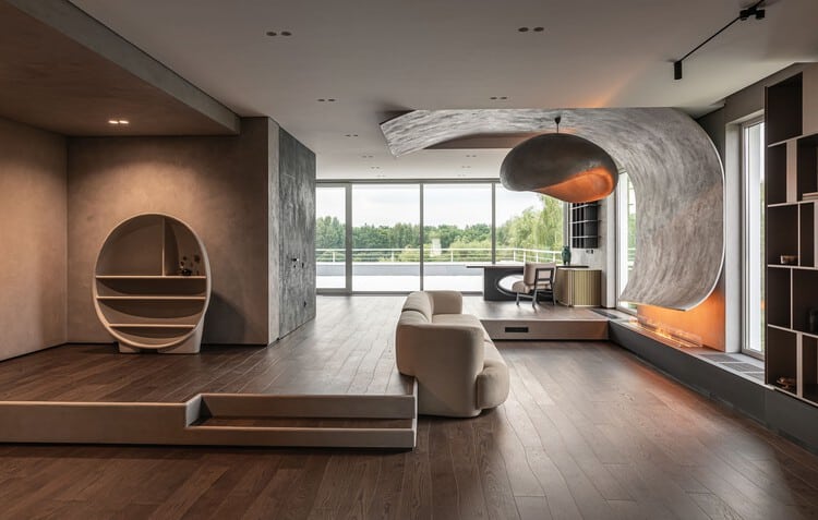 Vyshyto House / Makhno Studio - التصوير الداخلي، غرفة المعيشة، الإضاءة، حوض الاستحمام