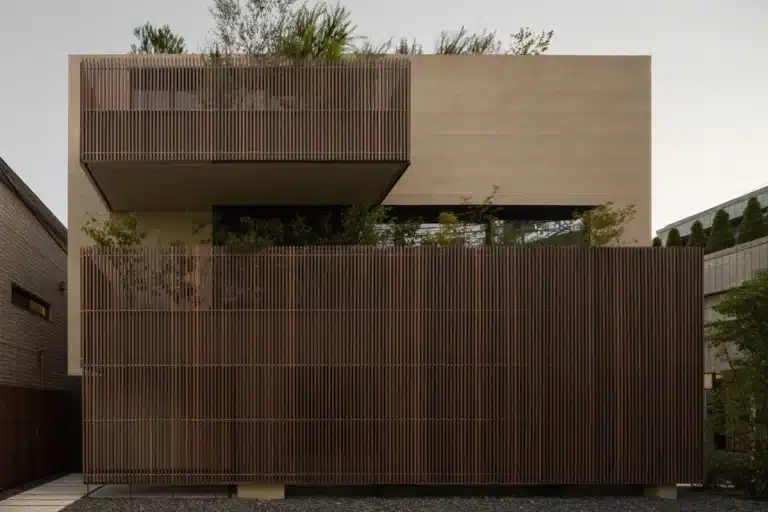 Wooden Louvres Create Seclusion by Keiji Ashizawa