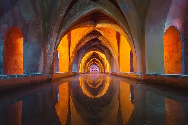 Traditional tunnel adorned with stone arches, showcasing the beauty and intricate details of ancient architecture.