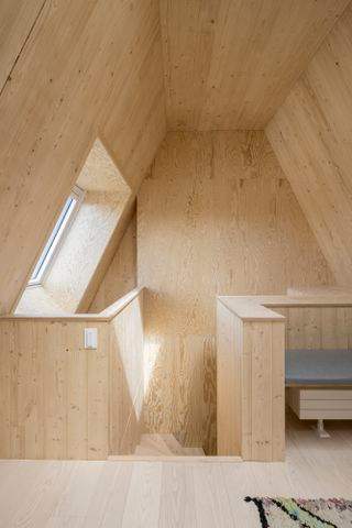 Living Places Copenhagen house in timber inside and out with large openings and light colours