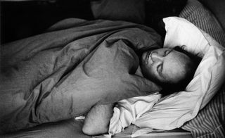 black and white images of people sleeping