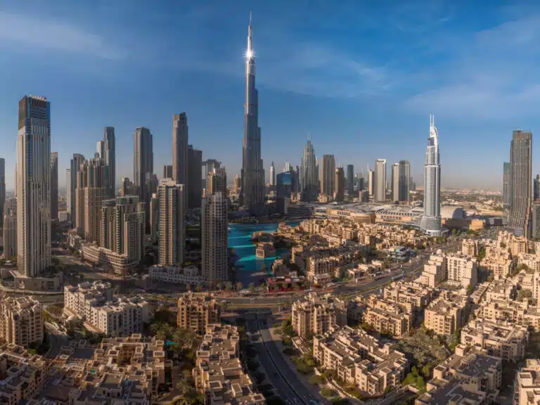 Dubai skyline featuring Burj Khalifa, highlighting the city's rapid hotel development with 5,344 new rooms expected by 2025.