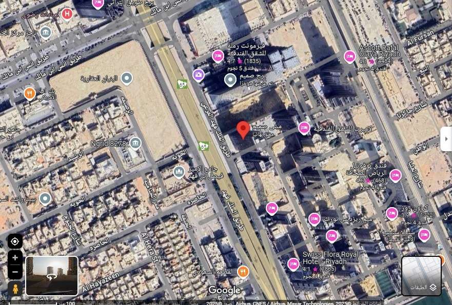 The location of the Sameem Tower project is on King Fahd Road in Riyadh.