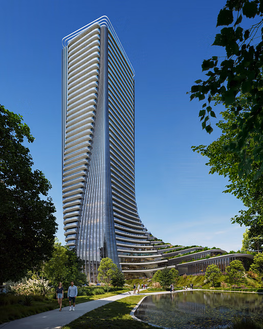 A side view of Cityzen Tower in Georgia
