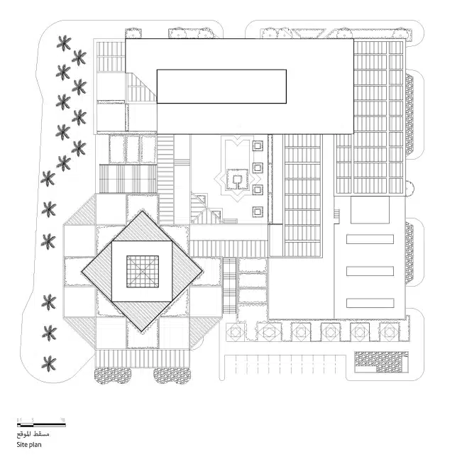 Upper floor plan of the banking building