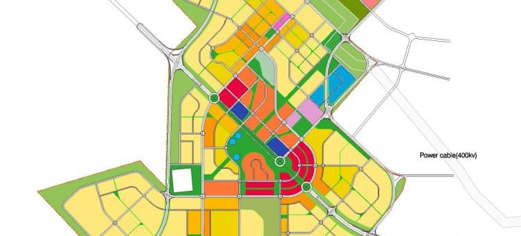 Detailed plan of South Saad Al Abdullah Project showing zoning and infrastructure