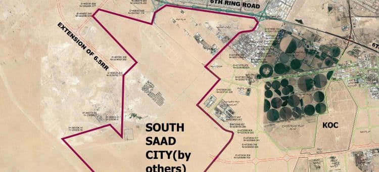 Location map of South Saad Al Abdullah Project near the 6th Ring Road