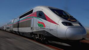 Al Boraq high-speed train of Morocco's ONCF in motion