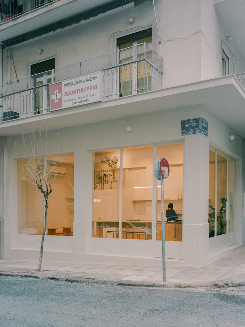 Exterior facade of Moden Café in the Pagrati neighborhood of Athens