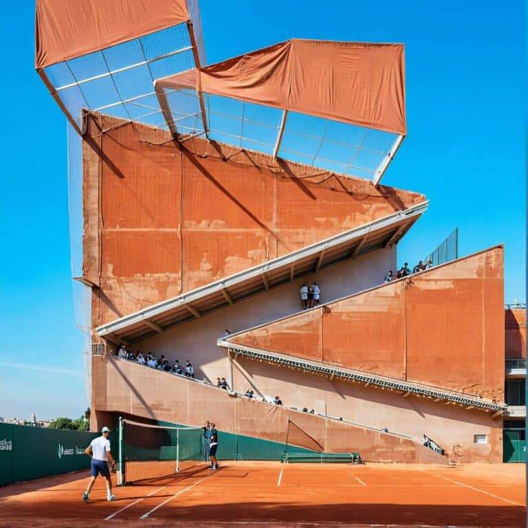 English: "Terracotta Tennis Arena"