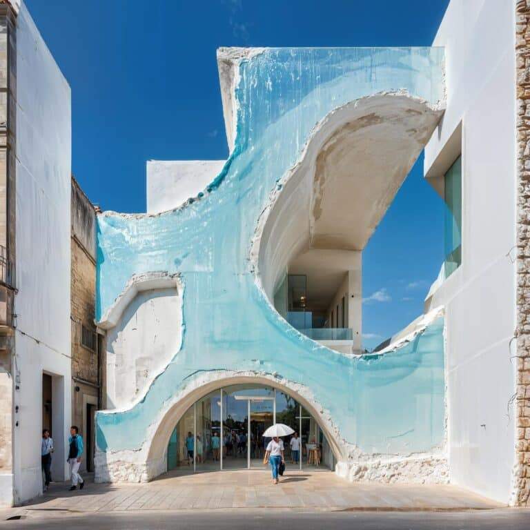 "Historic Cordoba walls integrated with futuristic retail interior at Tiffany’s flagship store"