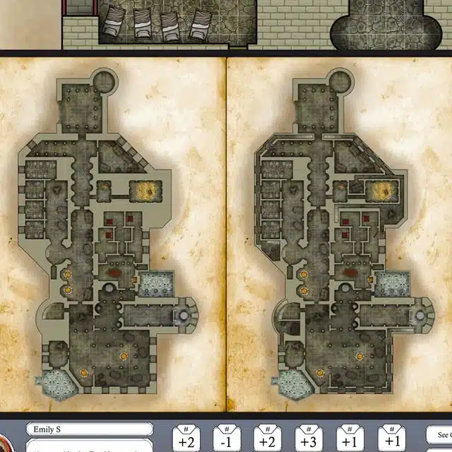 "Floor plans of the RPG map Yellowstone Hollow and McDonald's in Hudson, showing the internal layout of both environments."