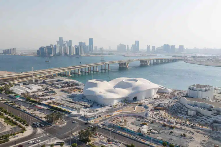 teamLab Phenomena Abu Dhabi building exterior from a distant angle