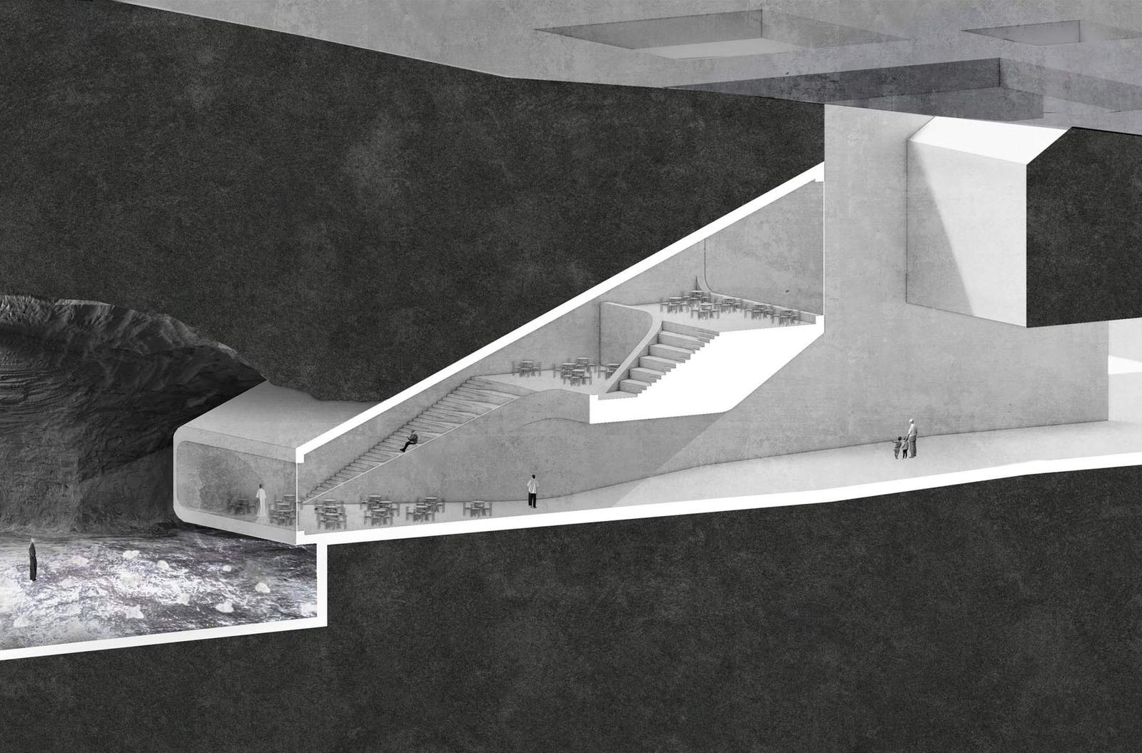 Architectural layout integrating natural environment into the infrastructure.
