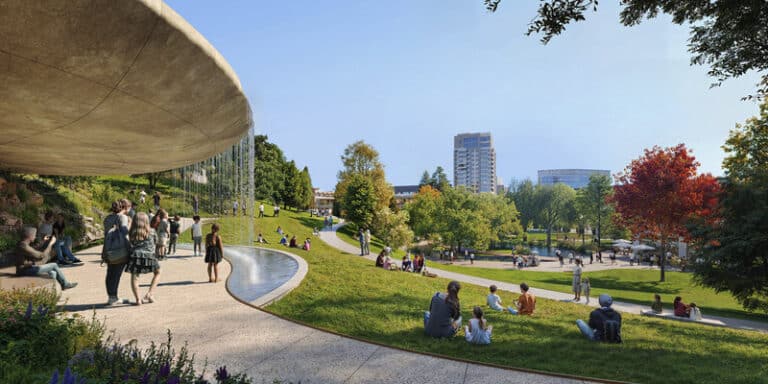 People enjoying in the park with green spaces and open areas in the heart of Iași city