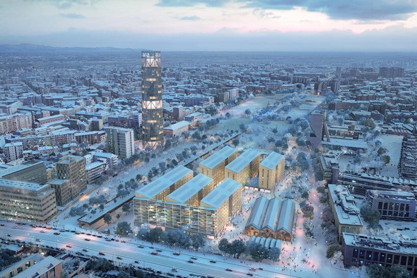 The Lighthouse Tower, a 144-meter office building with flexible workspaces and a sky garden, set to transform Milan's Symbiosis District into a modern business hub.