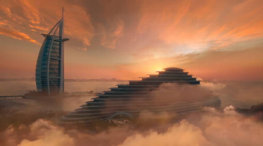مجمع سكني عصري بتصميم هندسي مميز ومحيط طبيعي