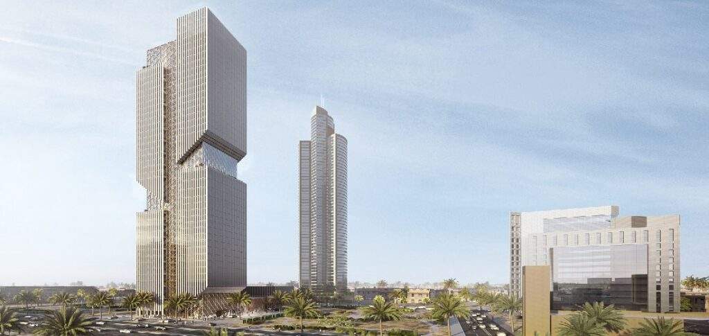 بدء أعمال التكسية الخارجية في برج الإنماء بالرياض