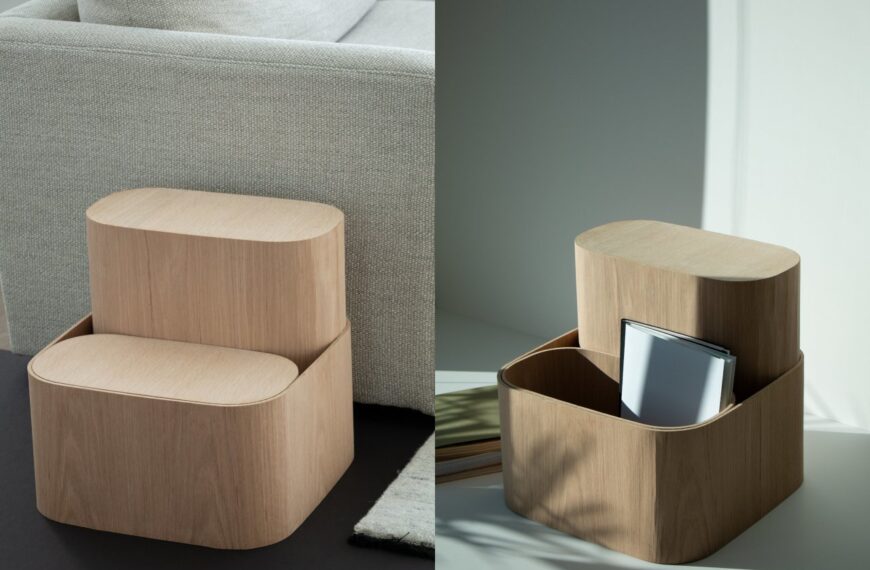 Multifunctional Wooden Step Stool and Storage Delivers Smart Space-Saving Design