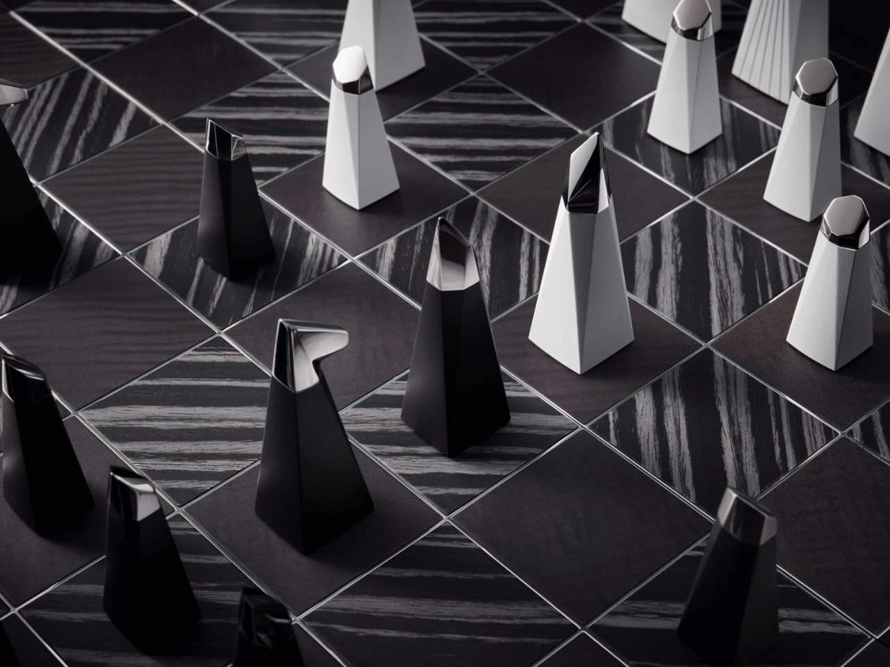 Rolls-Royce chess game in an elegant setting, a blend of luxury and strategy.