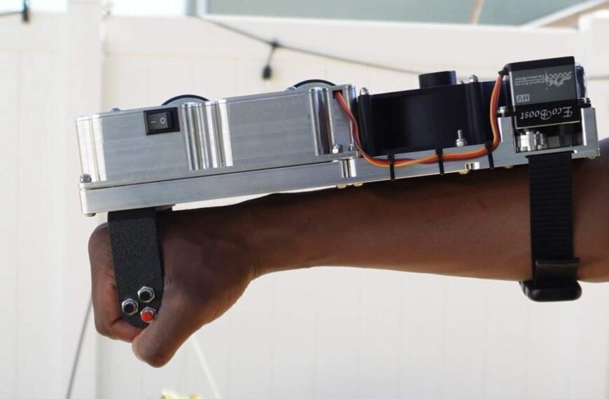 YouTuber builds wrist-mounted launcher that shoots 5 CDs per second at 33 mph