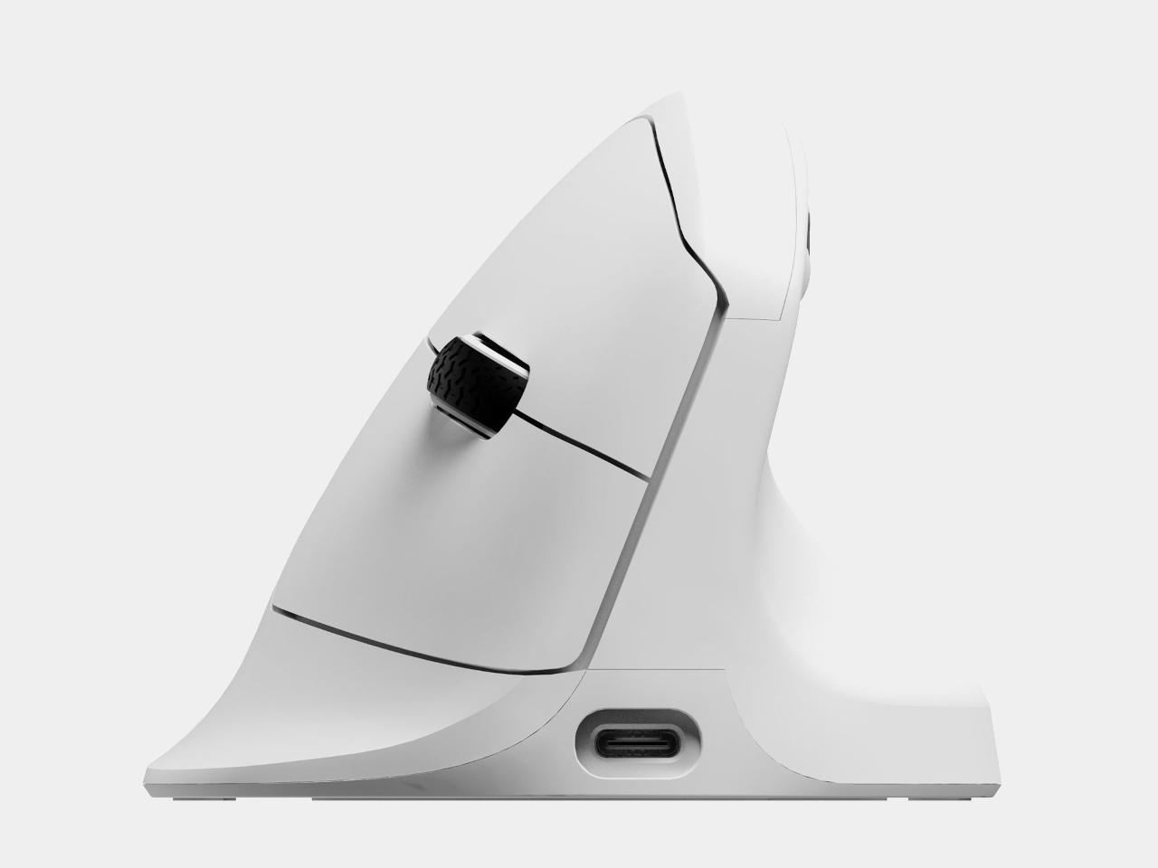 Image highlighting the thumb scroll wheel on the Keychron M5 mouse.