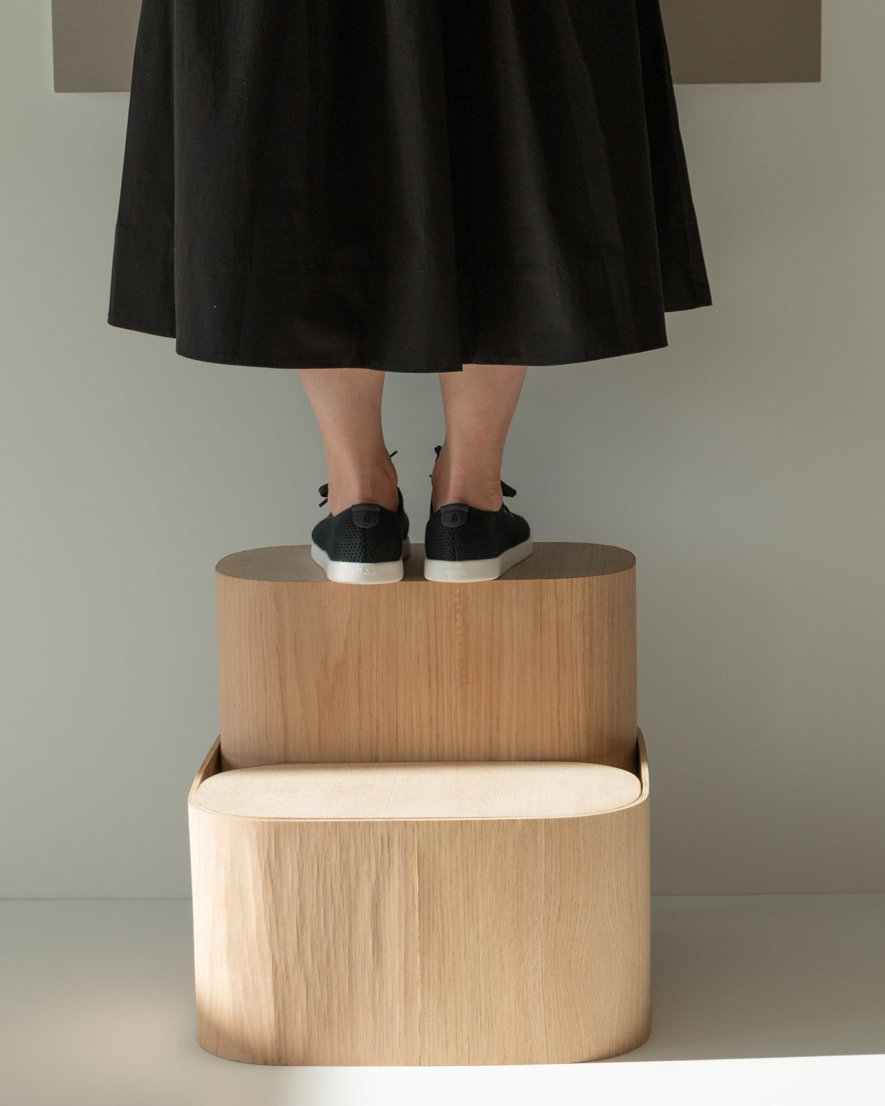A modular piece of furniture reconfigured to suit various needs