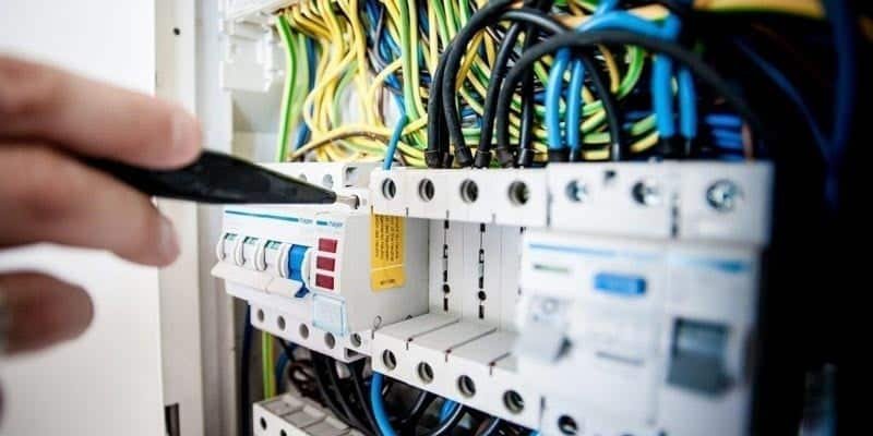 Control panel for electrical systems in architecture during maintenance