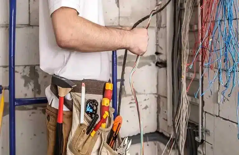 Electrician Installing Electrical Wiring
