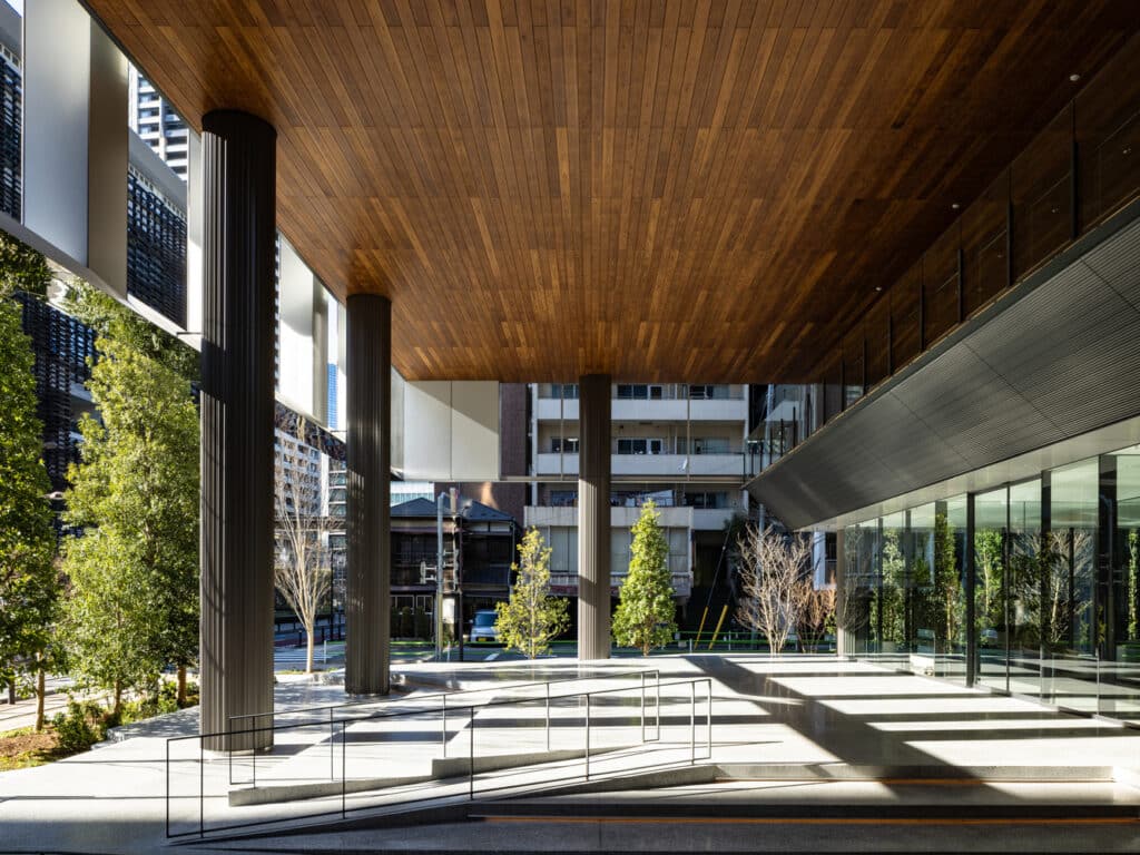Interior spaces of Morinaga's New Headquarters designed to mimic nature and enhance the work environment.