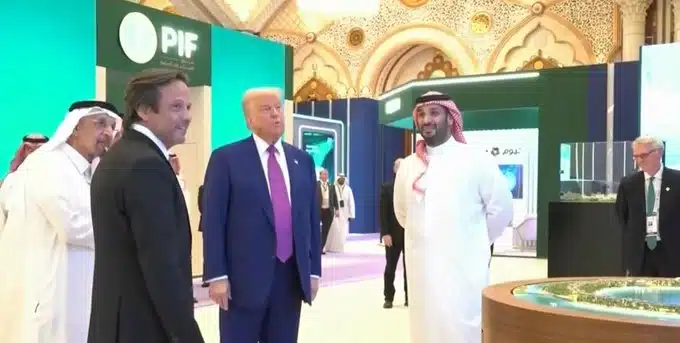 Crown Prince Mohammed bin Salman and U.S. President Donald Trump at the Saudi-American Investment Forum