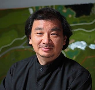 "Shigeru Ban, the Japanese architect known for his innovative use of paper in sustainable designs."