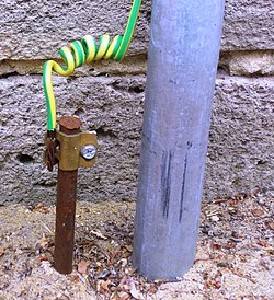 Earthing rod connected to electrical wires for protecting the electrical system
