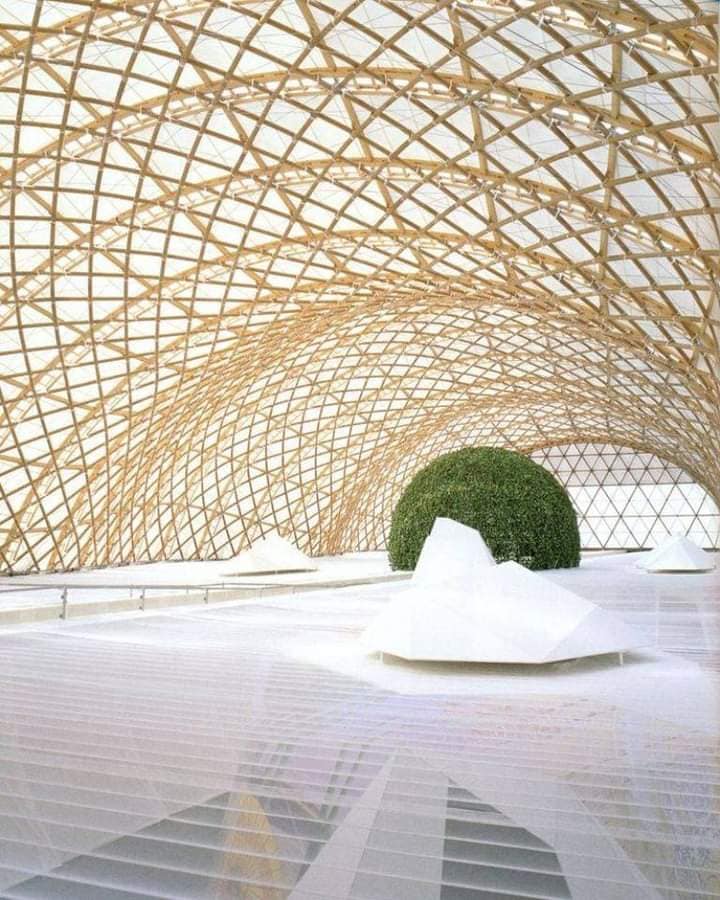 "A lightweight architectural roof structure inspired by Frei Otto's tensile designs."